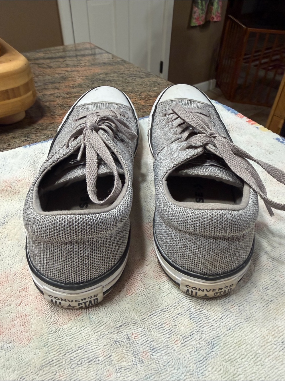 Converse Light Gray Low-Top Canvas Sneakers - Picture 3 of 4